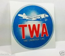 TWA Trans World Airlines Vintage Style Decal / Vinyl Sticker, Luggage Label picture