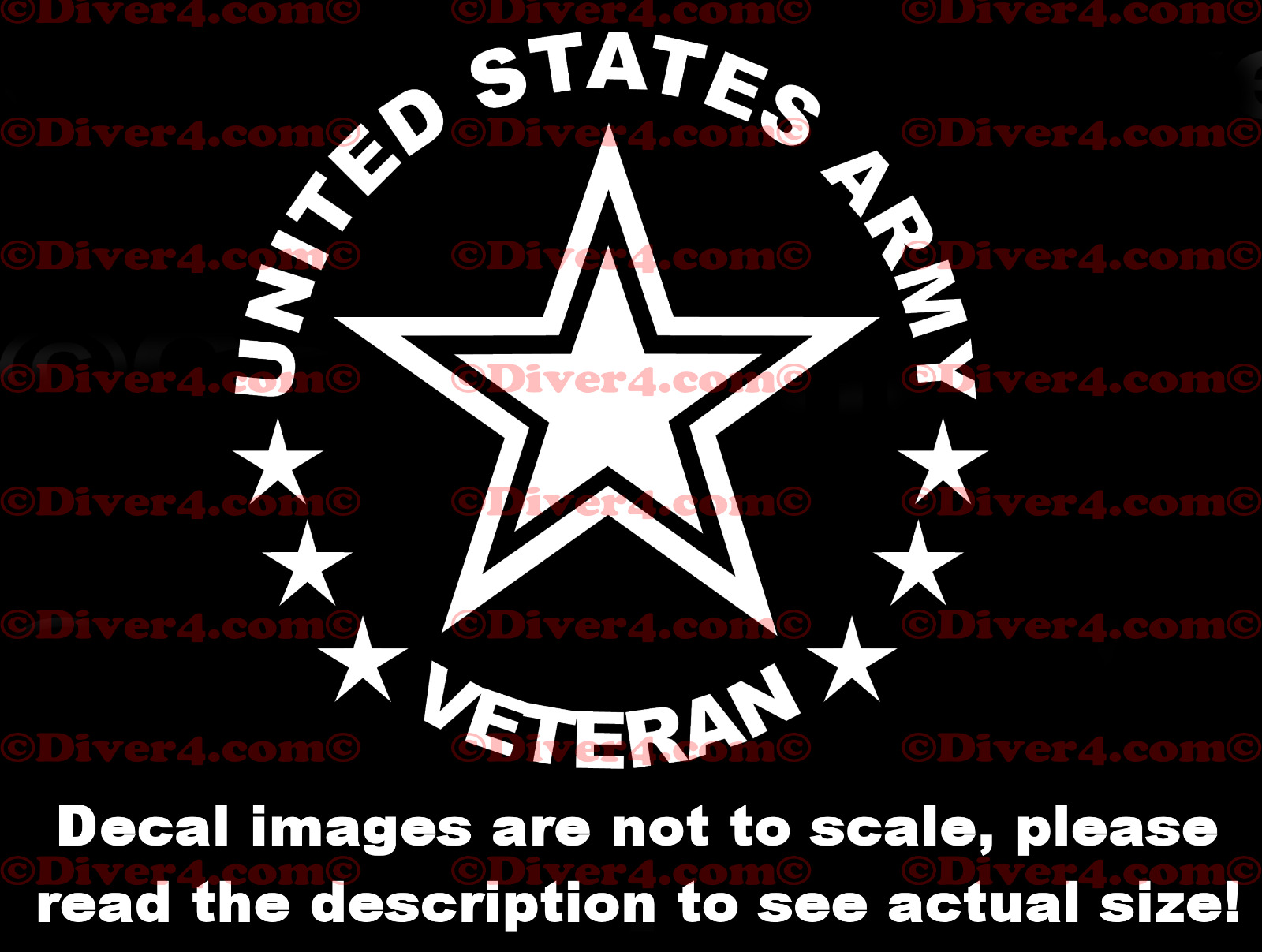 Round US Army Veteran Cut Vinyl Decal Sticker Made in the USA US Seller