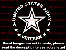 Round US Army Veteran Decal Bumper Sticker Made in the USA US Seller  picture