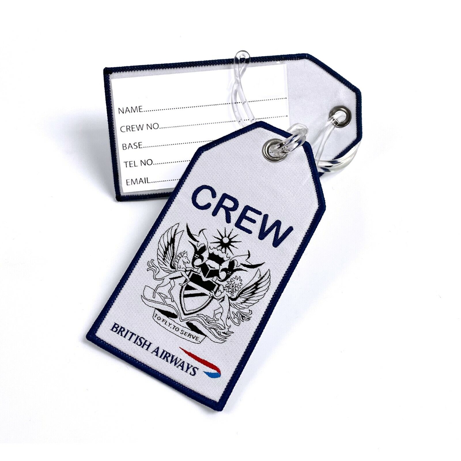 British Airways To Fly To Serve Woven Crew Tag White