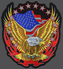 REFLECTIVE NIGHT VISION EAGLE STARS JACKET VEST BACK PATCH [12.0 X 10.0 INCH] picture