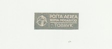 Italy Ala Littoria airline 1934 airmail label for mail Rome-Tobruk picture
