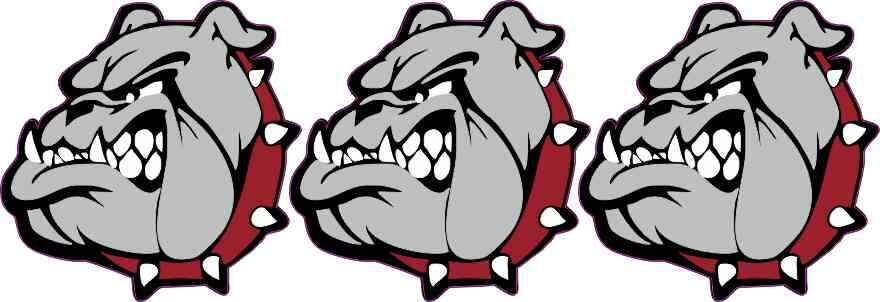 2in x 2in Left Facing Maroon Bulldog Stickers Car Truck Vehicle Bumper Decal
