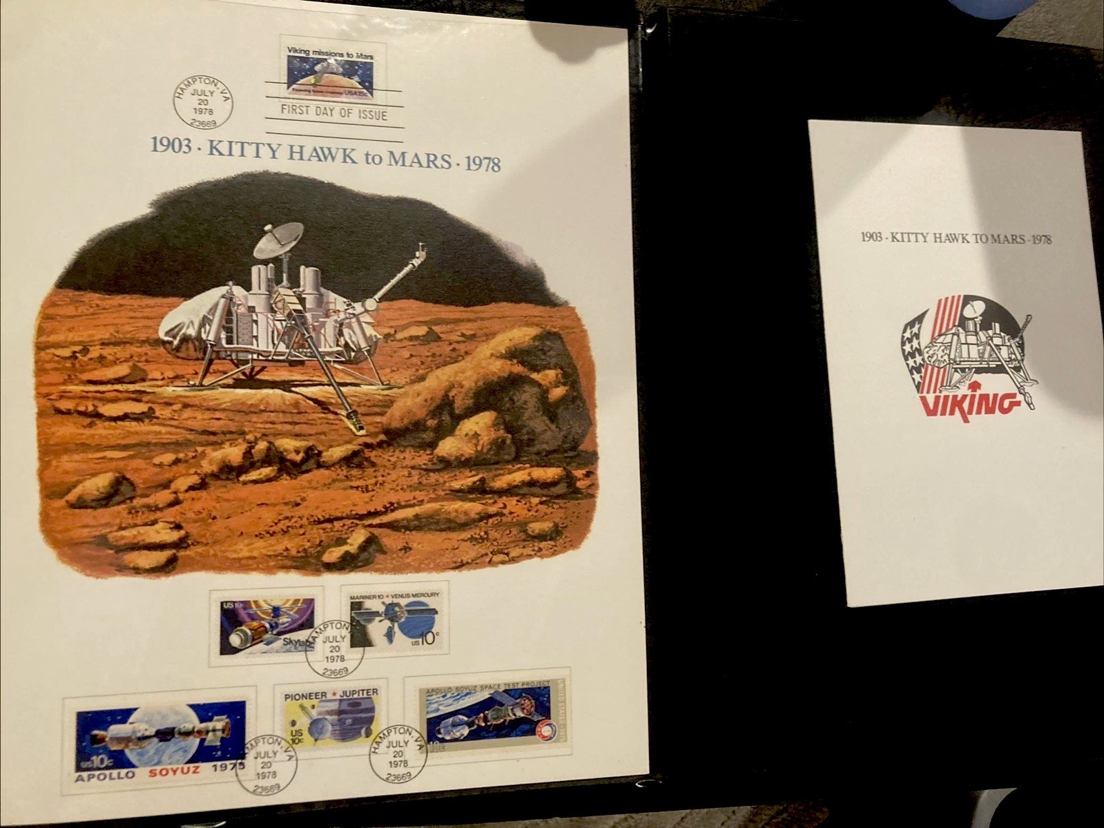 Fleetwood Tri-Folder 1903-1978 Kitty Hawk To Mars Wright Brothers FDC Stamps 