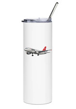 Northwest Airlines Airbus A319 Stainless Steel Water Tumbler with straw - 20oz. picture