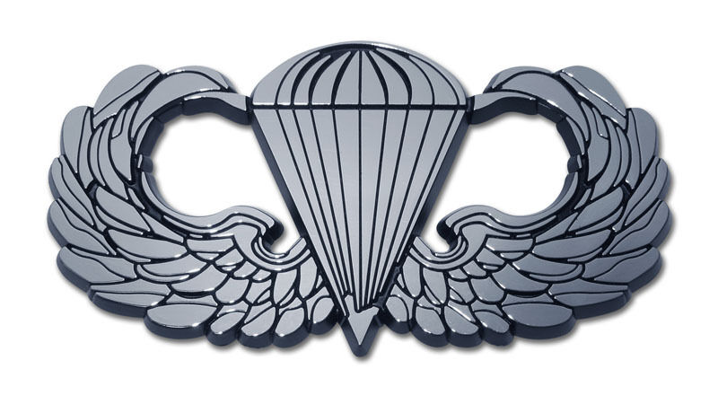 army paratrooper Parachute military logo chrome auto car emblem made in usa