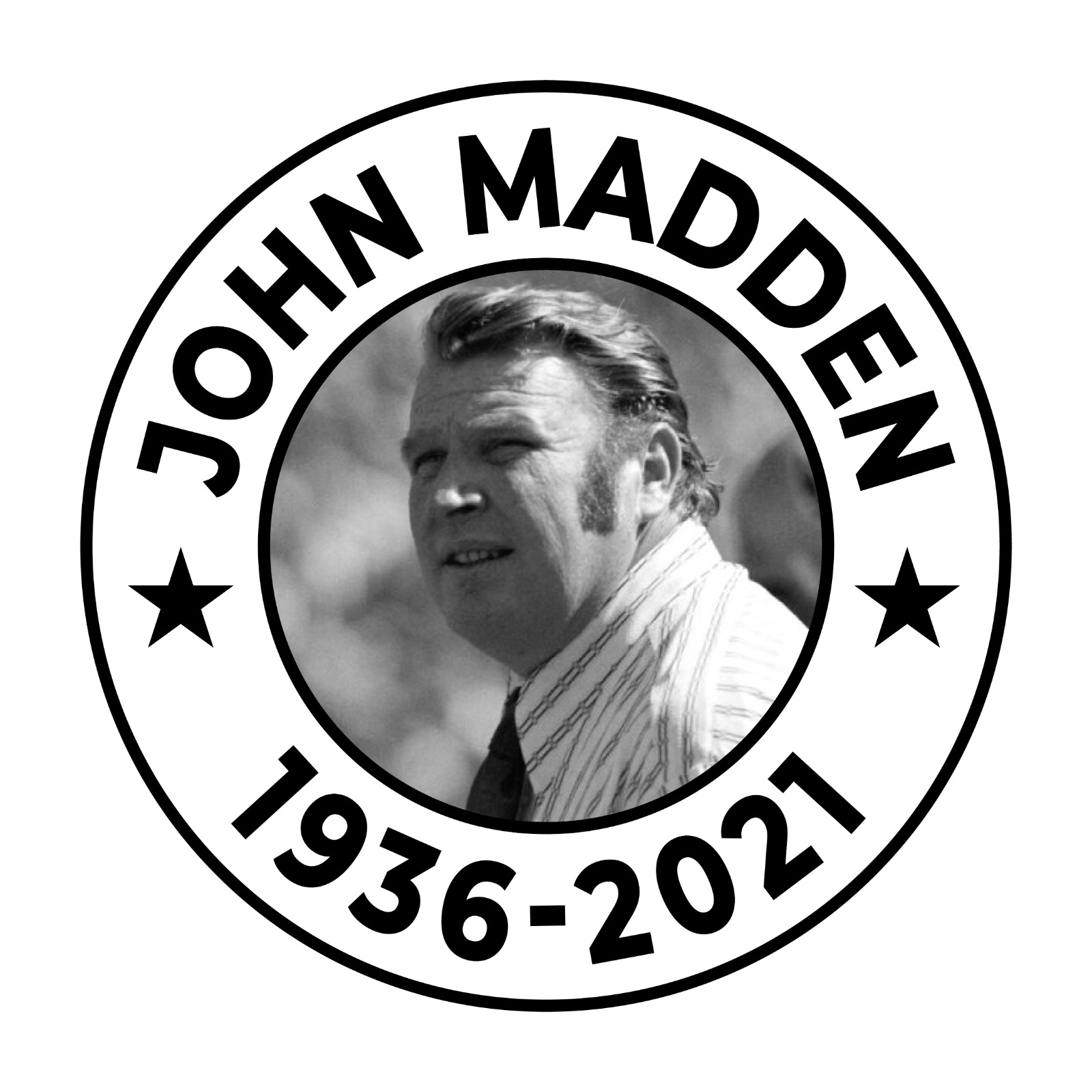 John Madden Fan Tribute Sticker Decal Perfect for laptops tumbler or car/truck