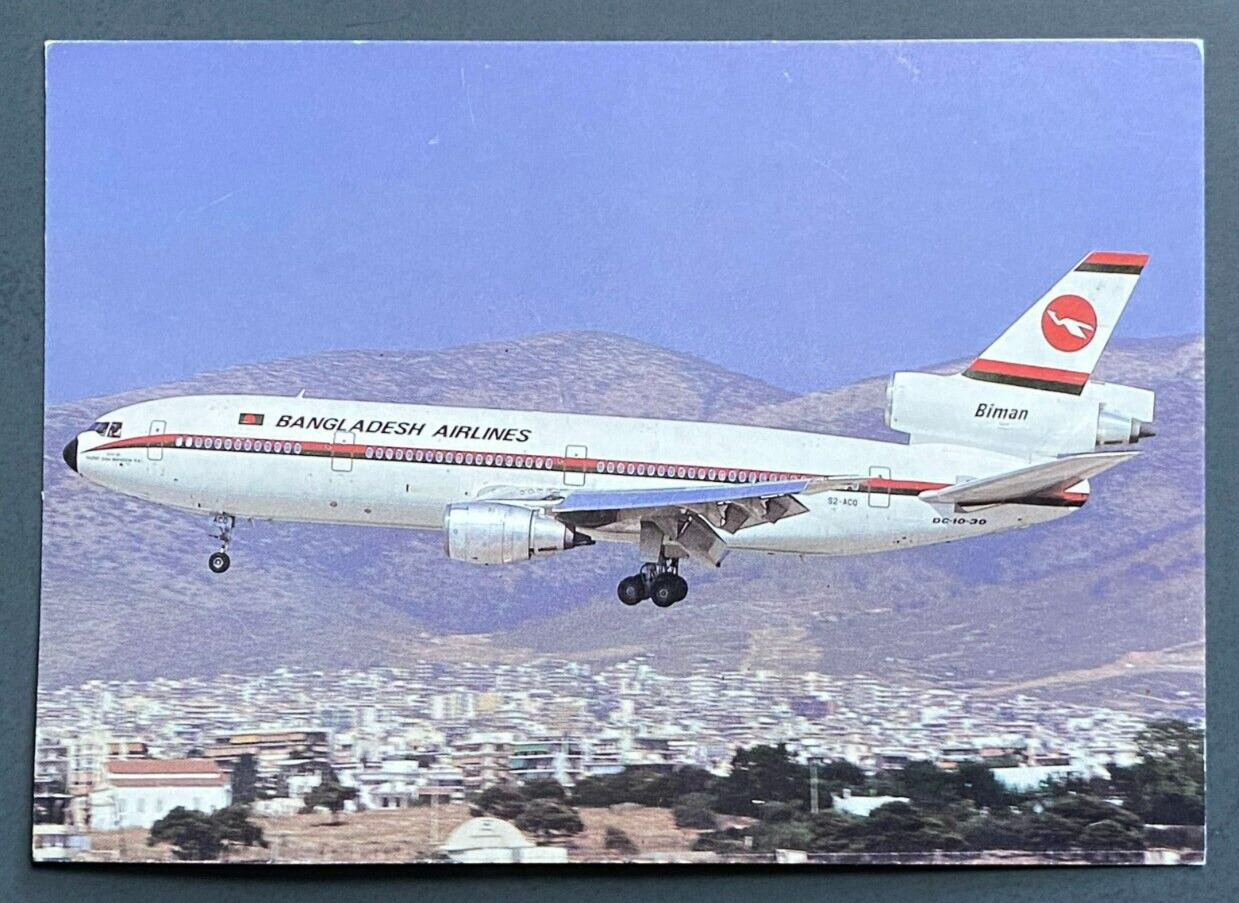 Biman Bangladesh Airlines DC-10-30 S2-ACO Aircraft Postcard