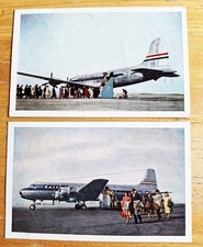United Airlines 2 Douglas DC-6 Postcards Airline Issue Arrival & Departure picture