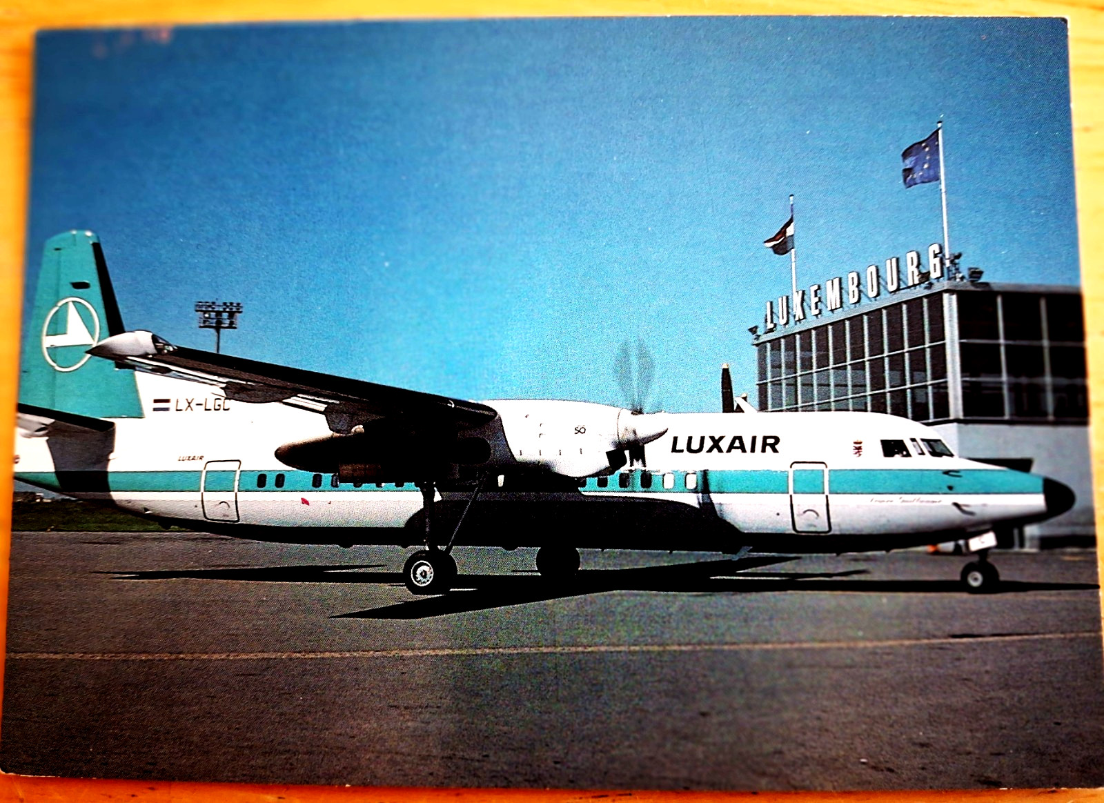 LUXAIR FOKKER F-50 Postcard LUXAIR FOKKER F-50 Postcard