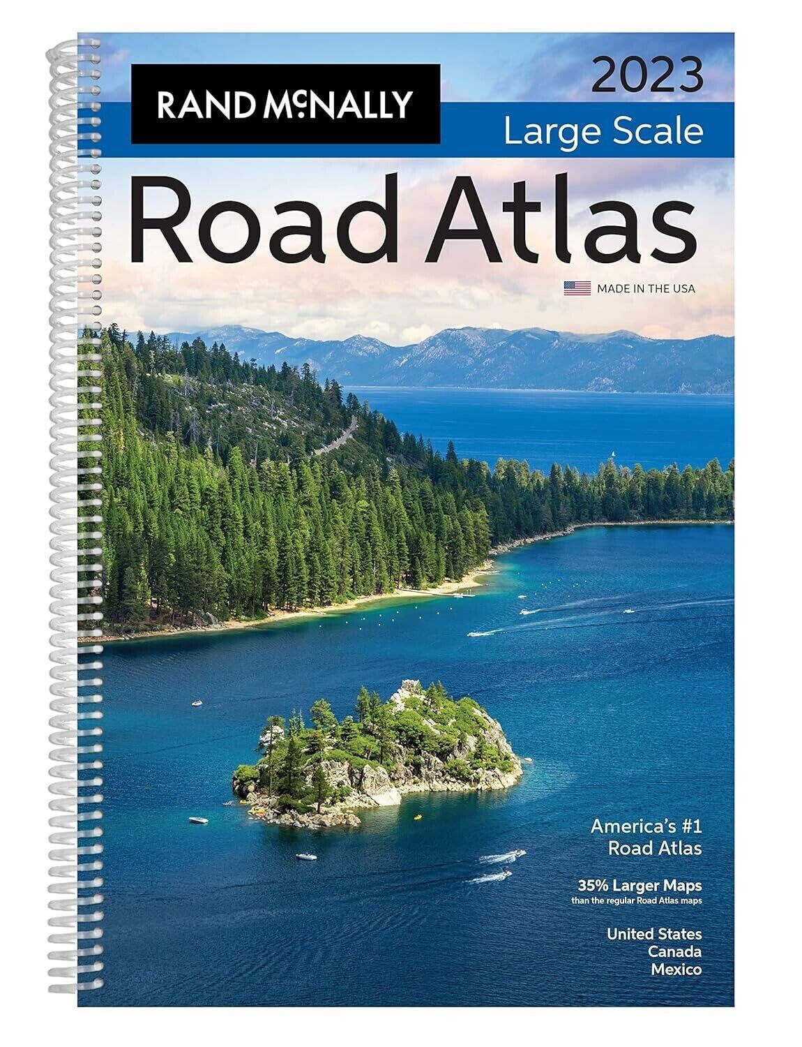 Rand Mcnally 2023 Large Scale Road Atlas USA Canada Mexico spiral bound