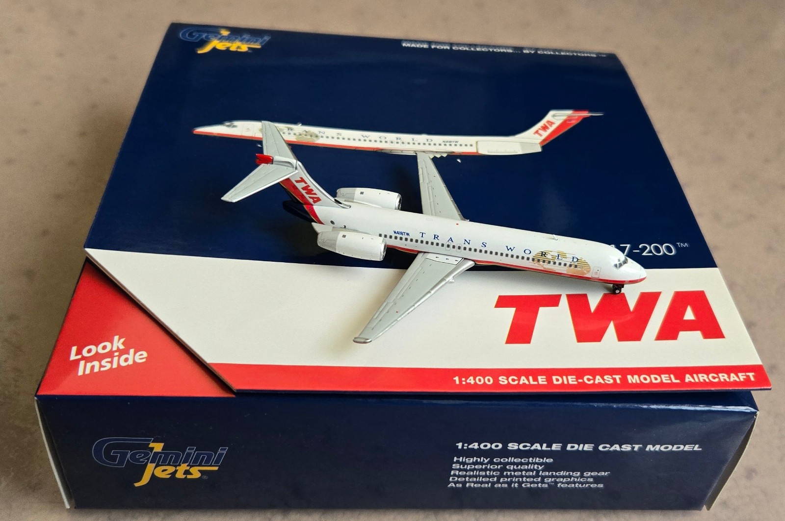Gemini Jets Boeing 717 TWA Trans World Airways (TWA) N418TW in 1:400 Gemini Jets Boeing 717 TWA Trans World Airways (TWA) N418TW in 1:400