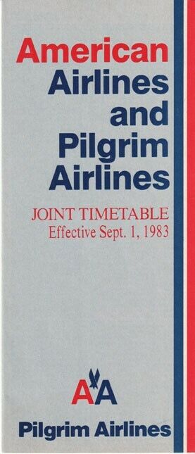 American Airlines / Pilgrim Airlines timetable 1983/09/01