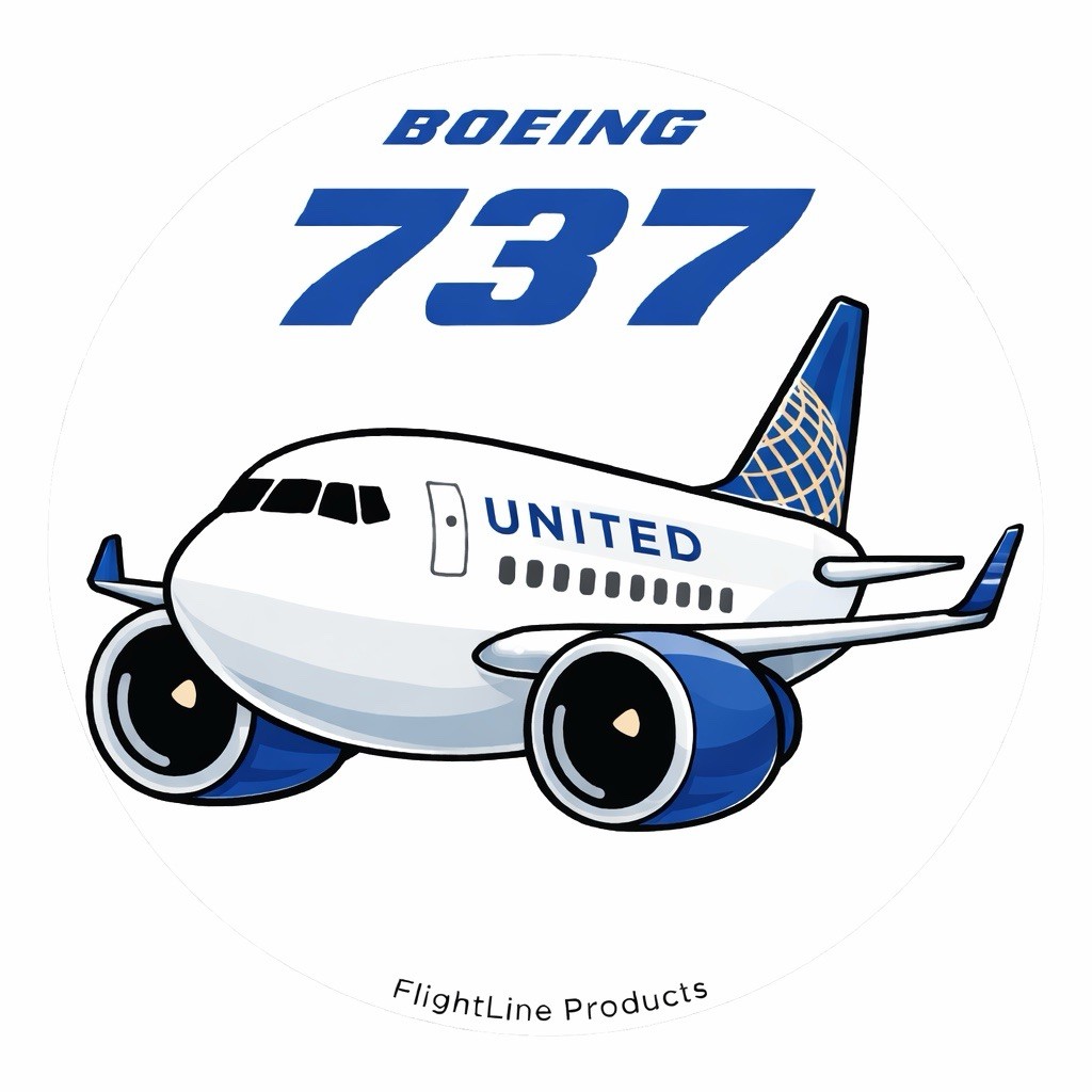 United Airlines B737 Sticker Decal 3 inch United Airlines B737 Sticker Decal 3 inch