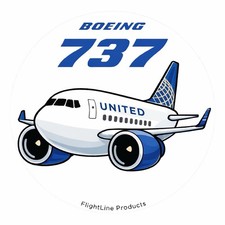 United Airlines B737 Sticker Decal 3 inch picture