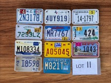 LOT II    11 MOTORCYCLE  CYCLE  BIKE  LICENSE PLATE PLATES INSTANT COLLECTION picture