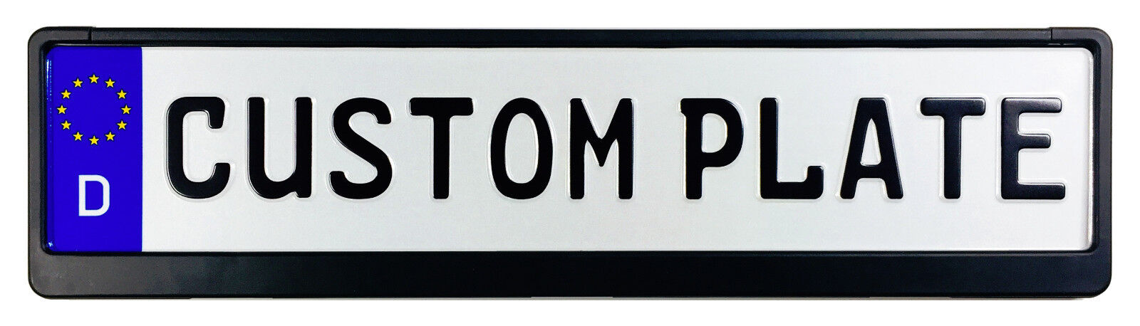 Custom German License Plate with Small Font (up to 11 characters) and Frame