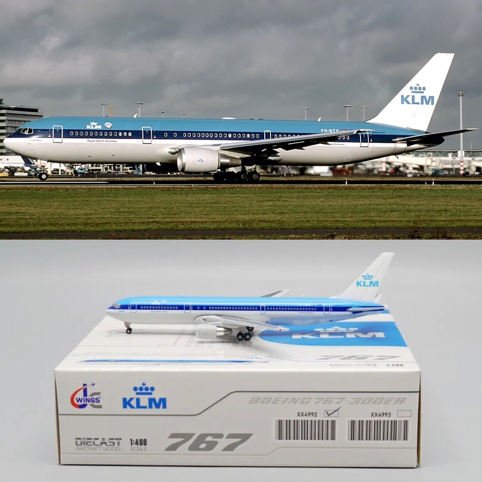 KLM B767-300ER Reg: PH-BZK JC Wings Scale 1:400 Diecast Model XX4992