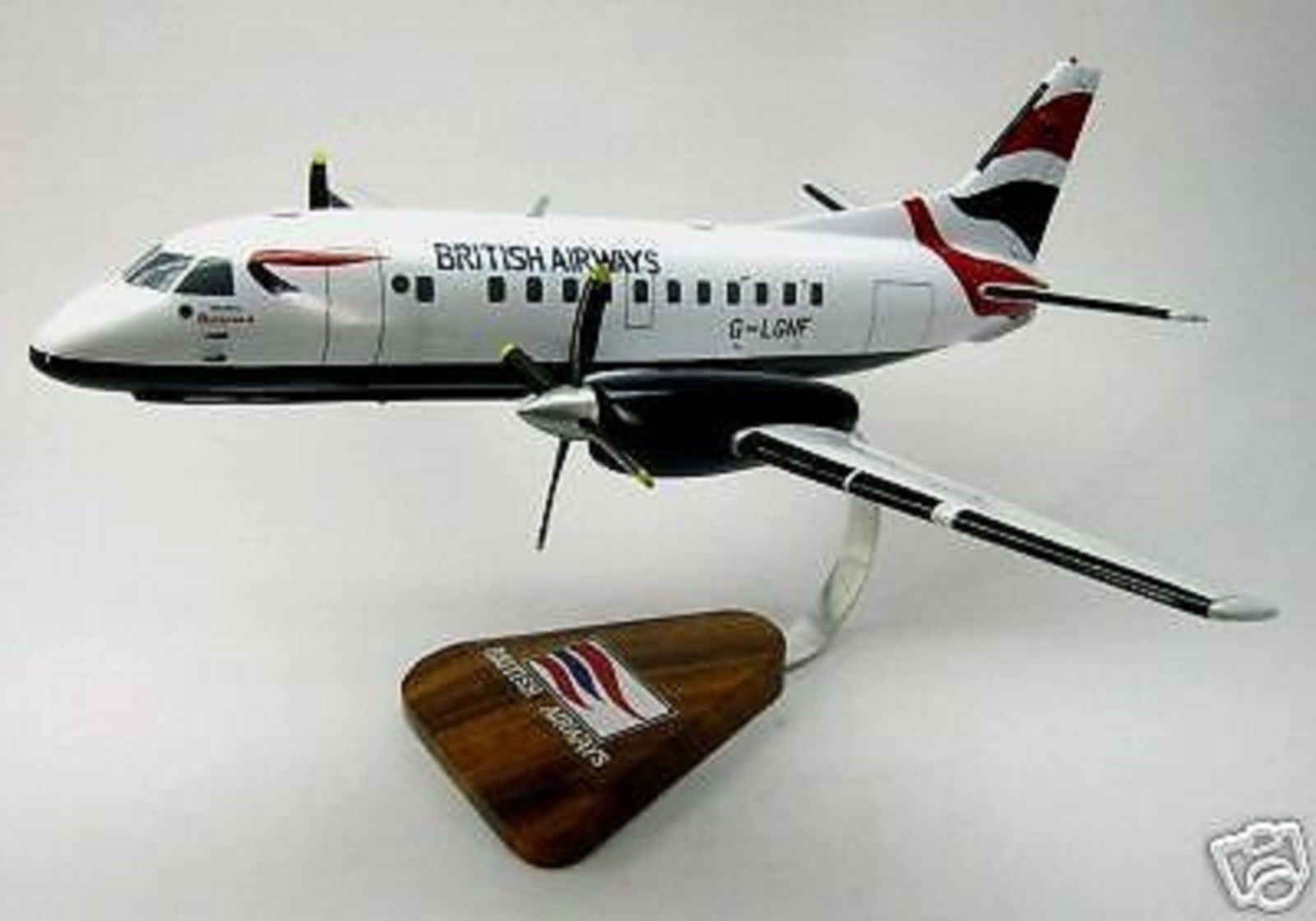 SF-340 Saab British Airways SF340 Airplane Desktop Kiln Dry Wood Model Small