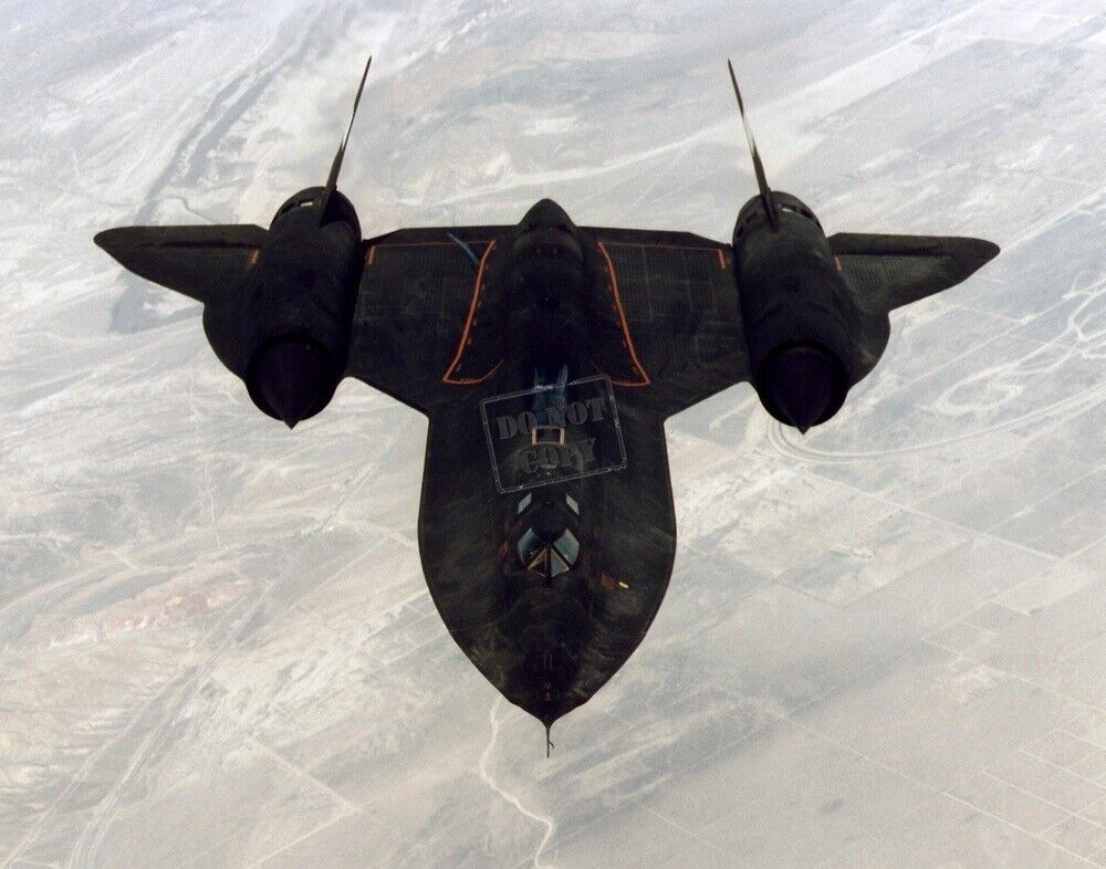 SR-71A in Flight View from Tanker during an Airborne Refueling 12X18 Photograph 