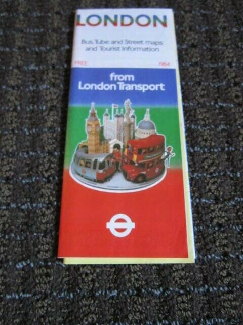 Vintage 1980s Map London UK Bus Tube Street Transport Tourist Info Ads 