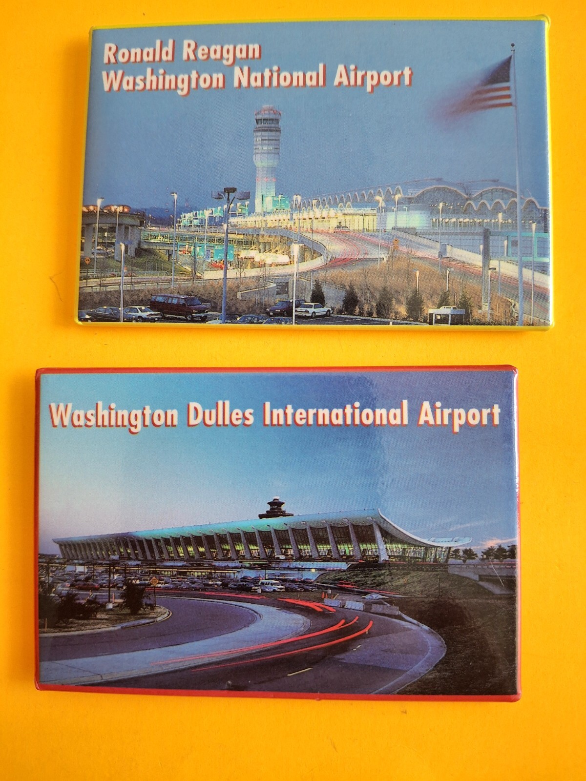 Ronald Reagan National Airport + Dulles International Airport Fridge Magnets 3in Ronald Reagan National Airport + Dulles International Airport Fridge Magnets 3in