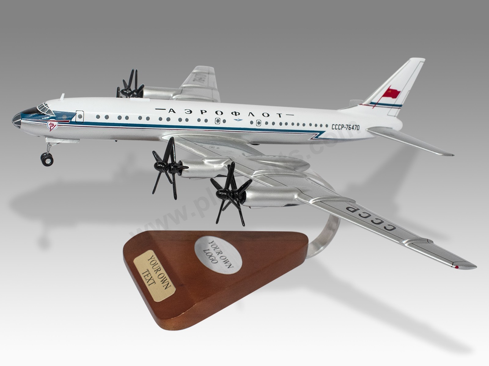 Tupolev Tu-114 Aeroflot Solid Mahogany Wood Handmade Desktop Airplane New Model