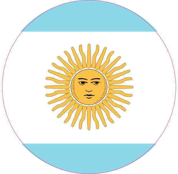 4x4 Circle Argentina Flag Sticker Vinyl Argentinian Decal Flags Bumper Stickers