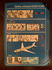 SAS Scandinavian Airlines Safety Card NEW style Airbus A330/A340 Card picture