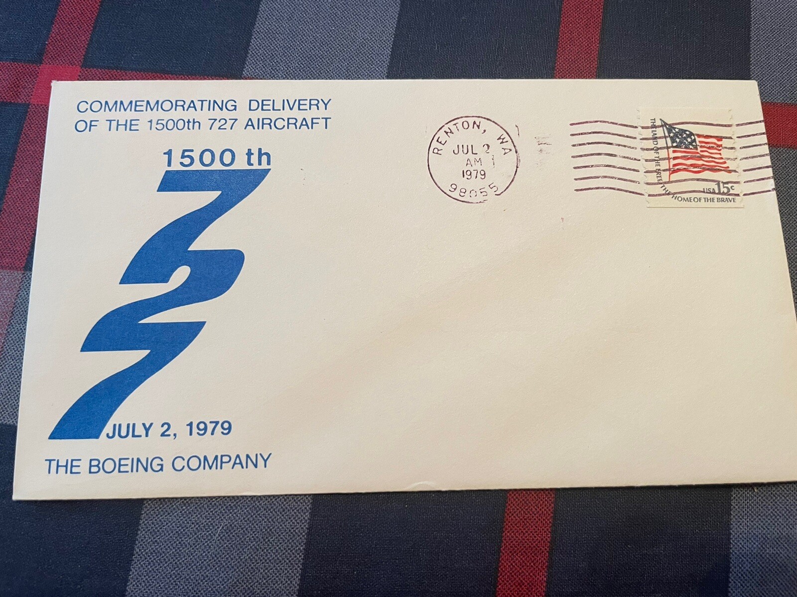 Boeing Company FDC Cover 1500th Delivery B-727 Aircraft Commemorating Delivery Boeing Company FDC Cover 1500th Delivery B-727 Aircraft Commemorating Delivery
