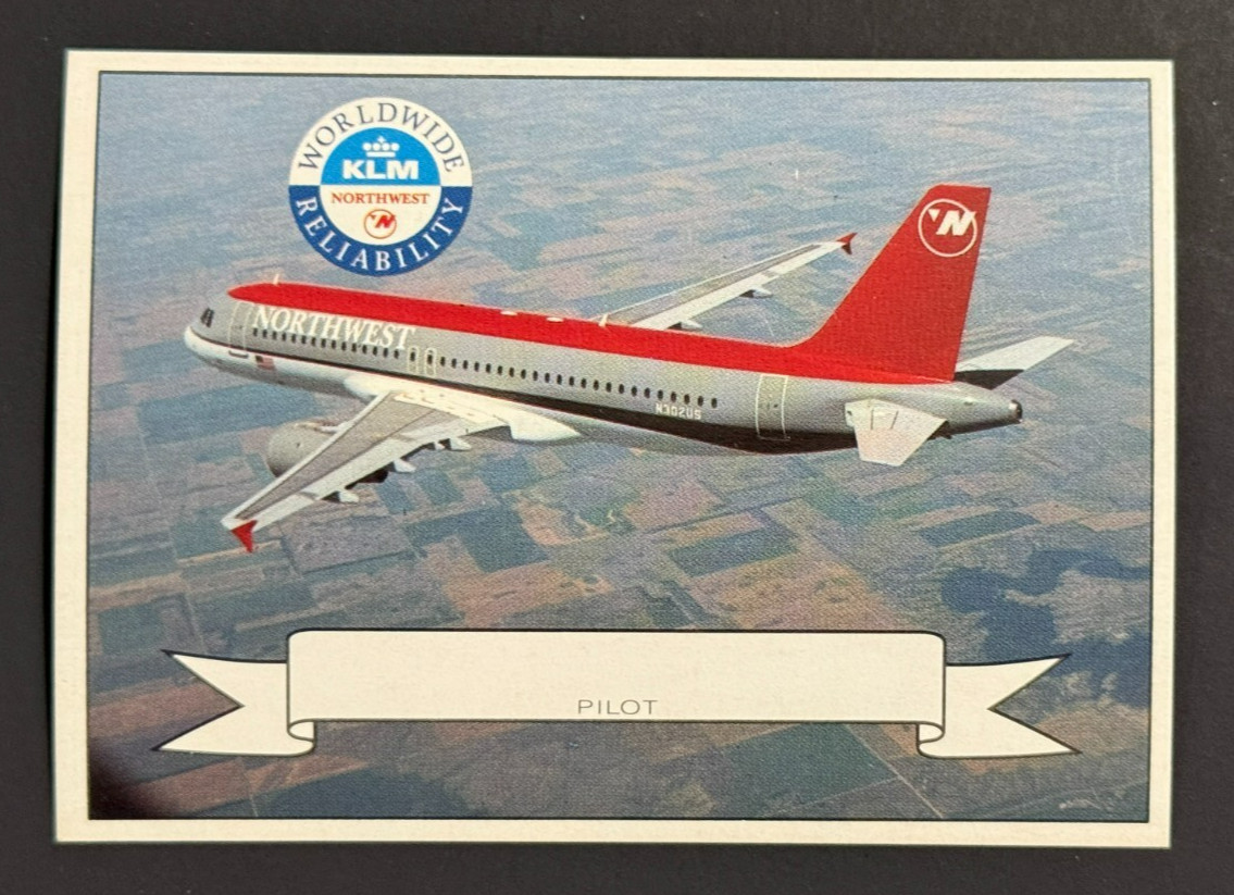Northwest Airlines Airbus A320 Aircraft Pilot Trading Card Northwest Airlines Airbus A320 Aircraft Pilot Trading Card