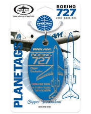 Pan Am American Boeing 727-200 Tail #N385PA Blue Aluminum Jet Plane Skin Bag Tag picture