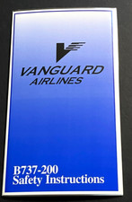 Vanguard Airlines Boeing 737-200 Safety Card - 4/2000 picture