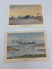1983 Pan Am Airline Menus Lot of 2 Douglas DC-4 Lockheed Constellation 1946 1947 picture