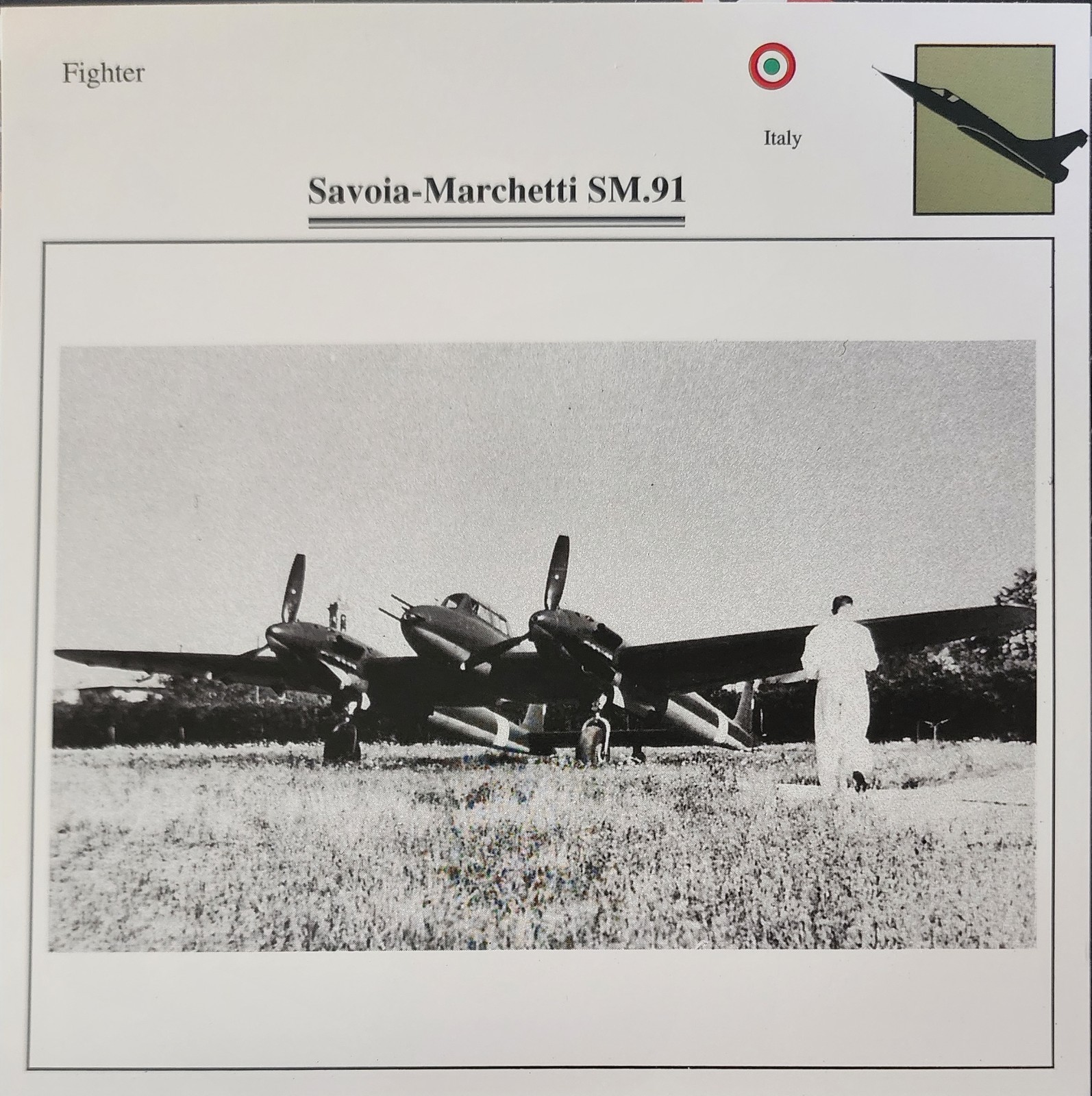 Savoia Marchetti Picture Original Aircraft Vtg Spec Detail  Collector Card