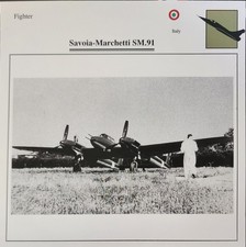 Savoia Marchetti Picture Original Aircraft Vtg Spec Detail Collector Card picture