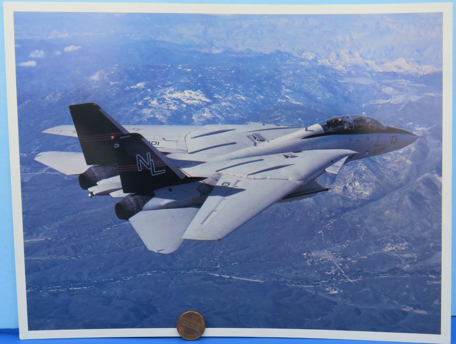 Photo Lithograph Grumman 80s vtg promotional F-14 Tomcat US Navy TOP GUN