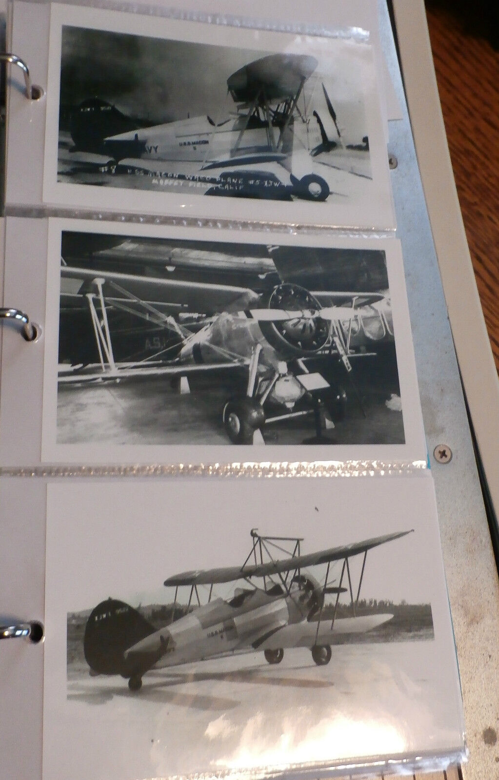 WWII U.S. NAVY U.S.S. MACON BIPLANE AIRPLANES LOT OF 3 B&W 4X6 PHOTOGRAPHS #81