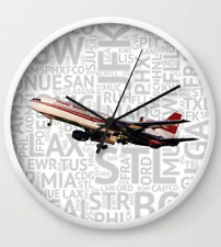 TWA Lockheed L-1011 with Airport Codes - Wall Clock picture