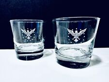 Pan Am Airlines Vintage 1960's The President Pattern  Set Of 2 Rock Glasses Rare picture
