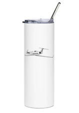 Gulfstream G450 Stainless Steel Water Tumbler with straw - 20oz. picture