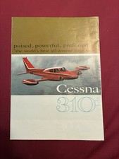 CESSNA Factory 310d Brochure 1960 Vintage Light Twin Fold Out Collectable Rare picture