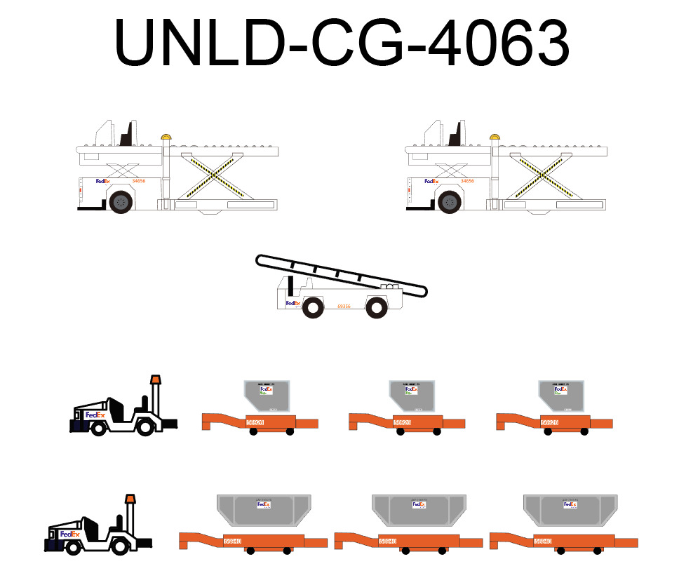 Cargo Set FedEx Scale 1/400 Fantasywings UNLD-CG-4063