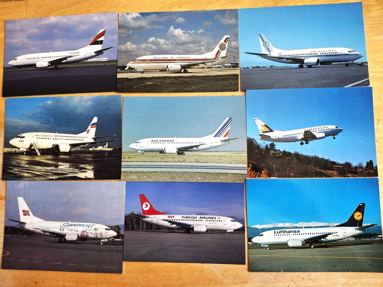 Boeing 737-500 9 Airlines Postcards Mixed Lot Unused Boeing 737-500 9 Airlines Postcards Mixed Lot Unused