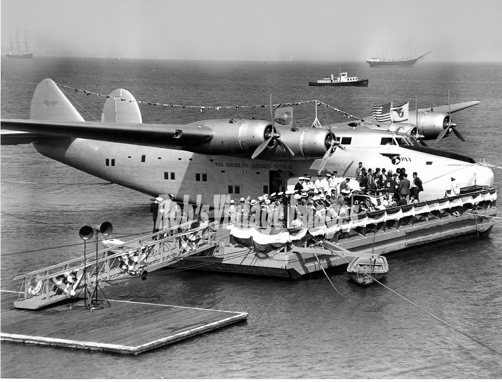 Pan Am Clipper B314 Airplane Flying Boat American Clipper Dedication photo 13x19 Pan Am Clipper B314 Airplane Flying Boat American Clipper Dedication photo 13x19