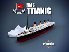 12” RMS Titanic Replica With Iceberg Very Detailed, High Quality Model Ship picture