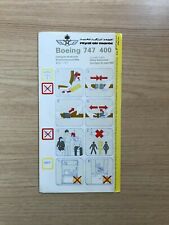 SAFETY CARD -  RAM ROYAL AIR MAROC BOEING 747-400 picture