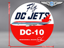 NORTHWEST AIRLINES NWA ROUND BOWLING SHOE DC10 DC 10 FLY DC JETS DECAL / STICKER picture