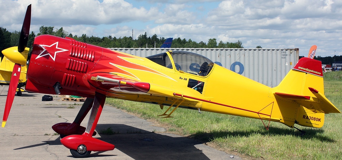 SU-26 Aerobatic Sports Sukhoi SU26 Airplane Kiln Wood Model Replica Small New