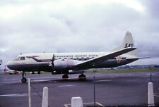 SAS, Convair 440, OY-KPF, at Prestwick, in 1964, aircraft slide picture